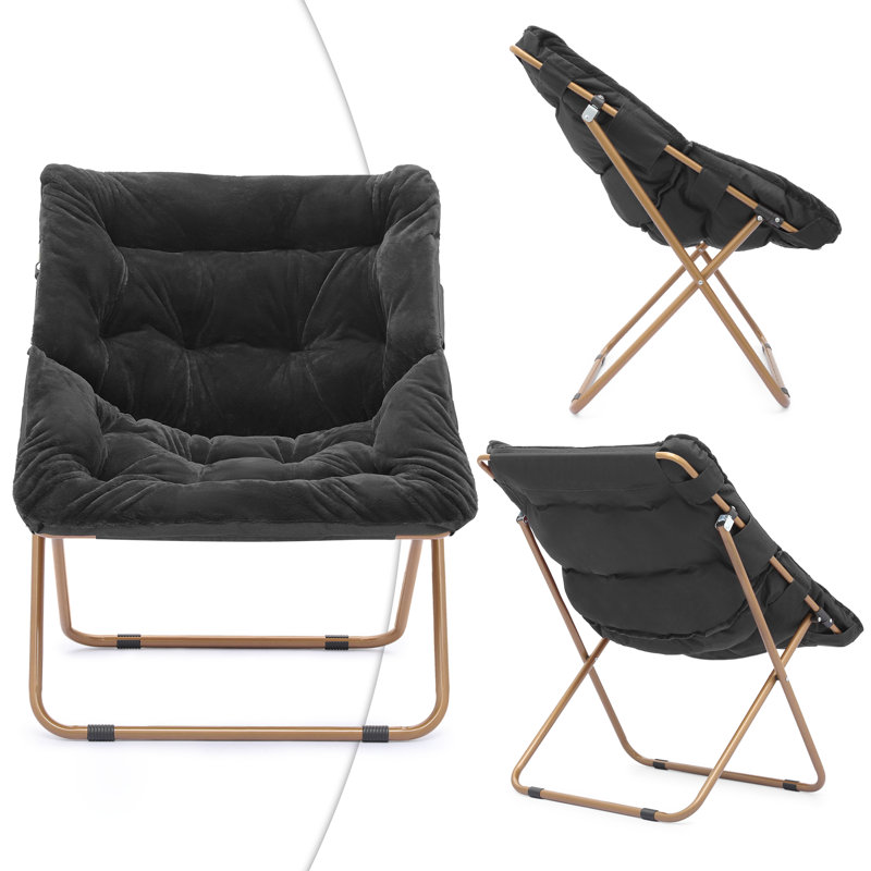 Bring Home Furniture Saucer Lounge Chair with Folding Metal Frame